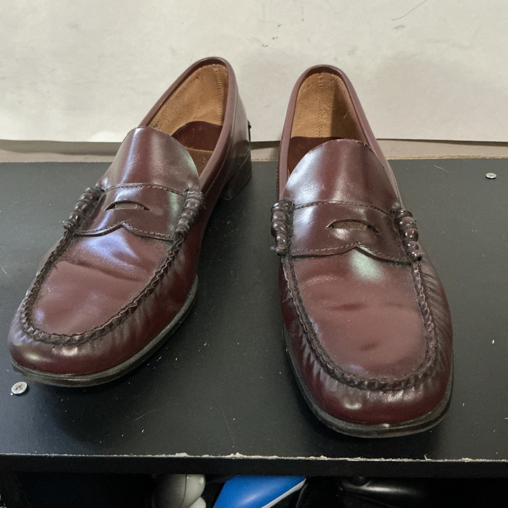 Sebago Burgundy Leather Men's Size 12 Penny Loafers Dress Shoes IRREGULAR